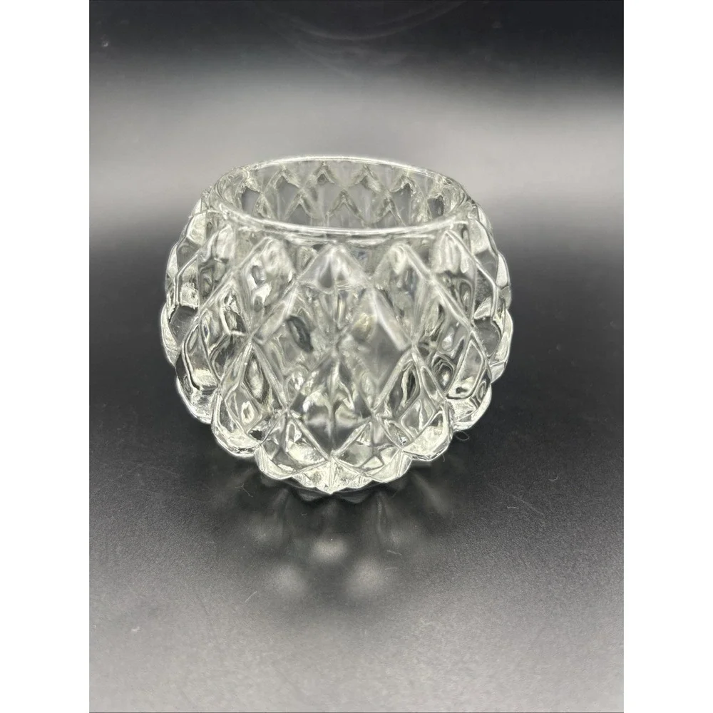 Vintage Round Glass Candle Holder Votive Tea Light